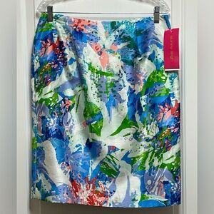 *NWT* Sunny Leigh Beloved Bloom Sz 12 Floral Midi Skirt Resort Hawaiian Beach